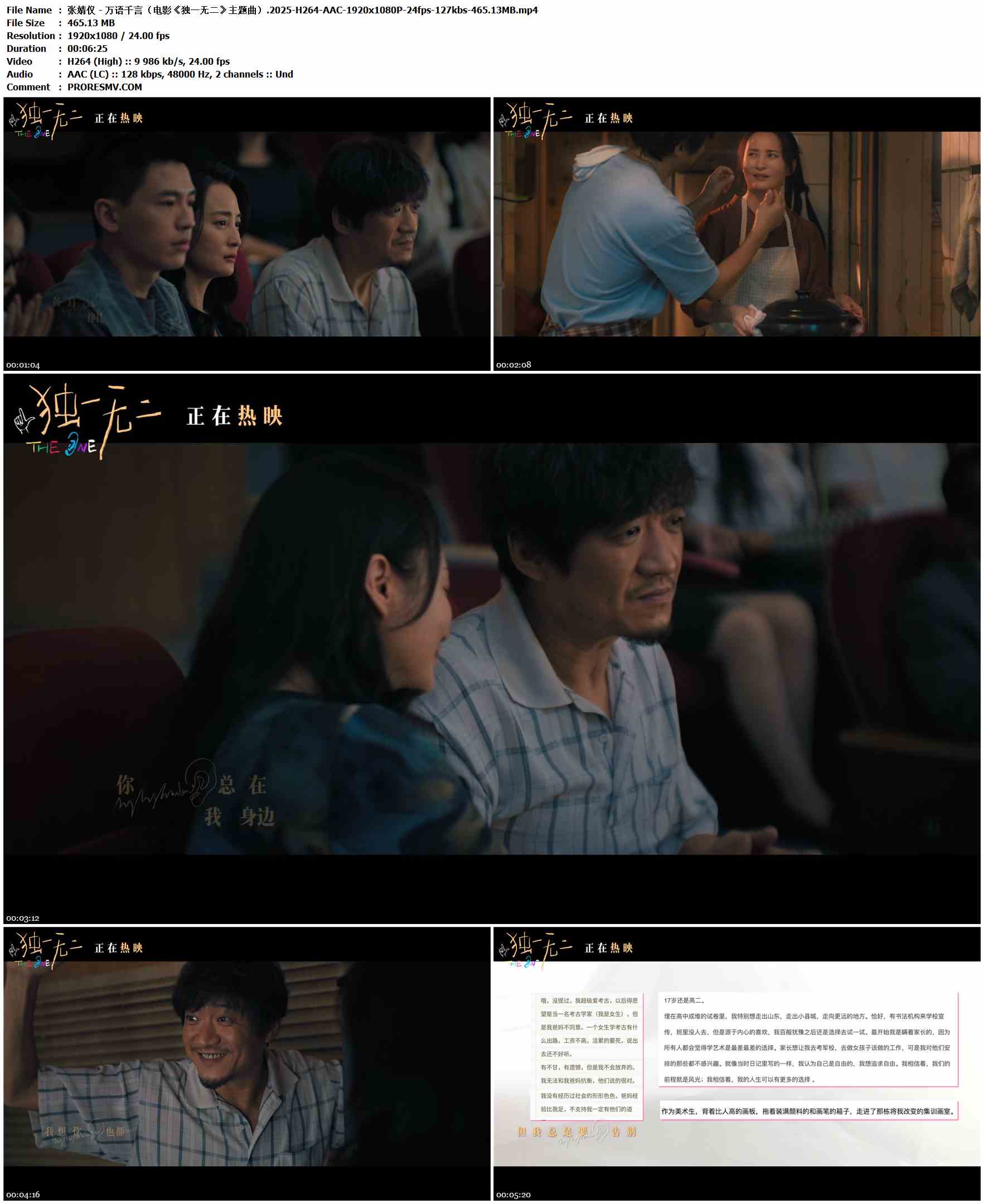 张婧仪 - 万语千言（电影《独一无二》主题曲）.2025-H264-AAC-1920x1080P-24fps-127kbs-465.13MB官方MV_高清MV